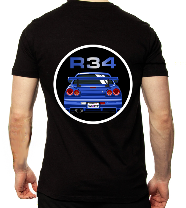 Nissan Skyline R34 GTR Blue Adult T Shirt